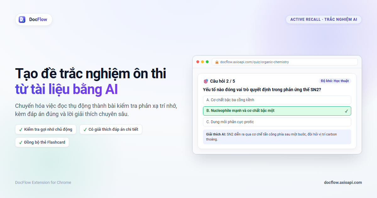 Đề trắc nghiệm ôn tập được tạo tự động từ tài liệu, kèm đáp án đúng và lời giải thích chi tiết